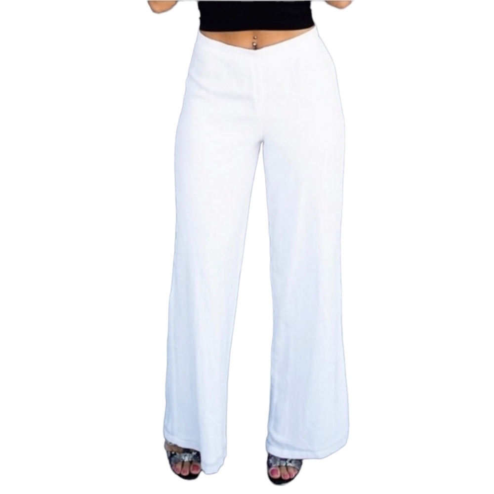 White Wide Leg Pants From Guess